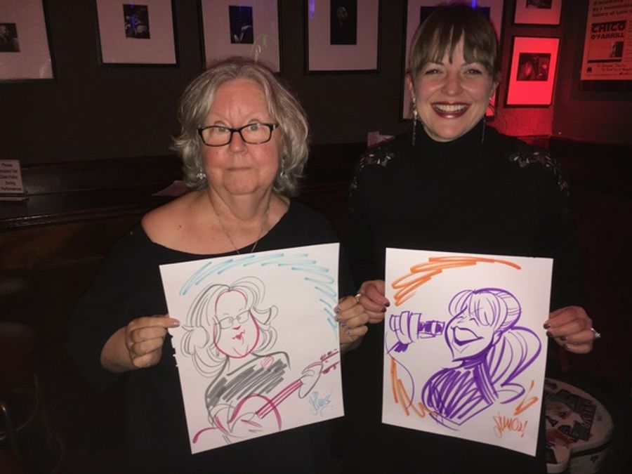 Photo Flash: Justin 'Squigs' Robertson Draws the Stars at Jim Caruso's Cast Party Image