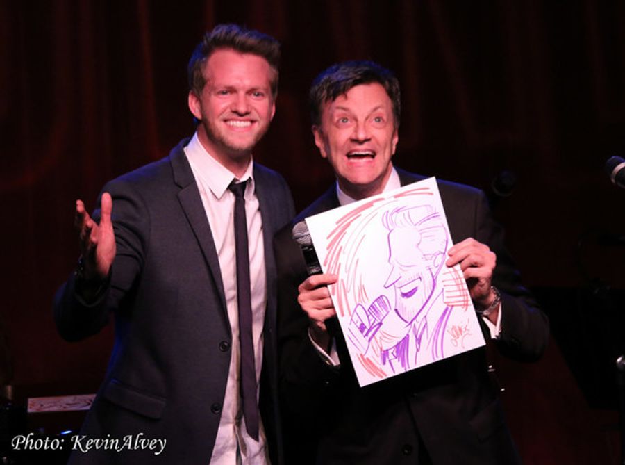 Photo Flash: Justin 'Squigs' Robertson Draws the Stars at Jim Caruso's Cast Party Image