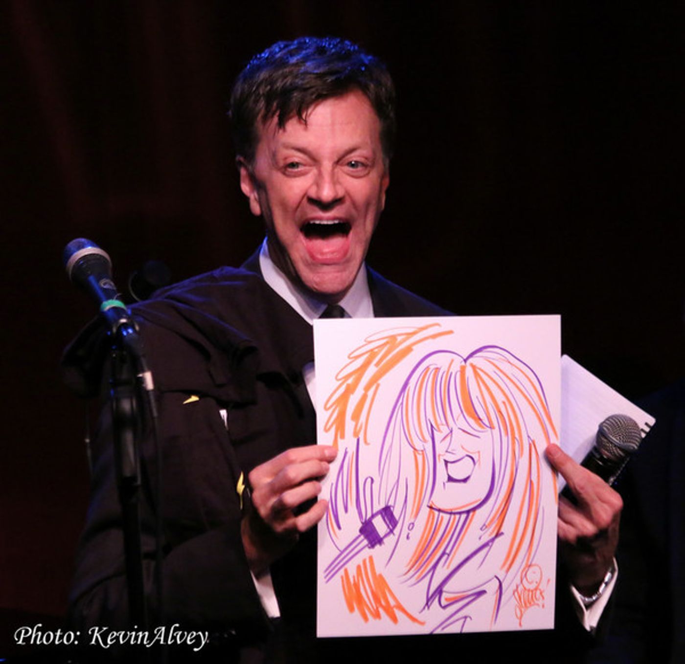 Photo Flash: Justin 'Squigs' Robertson Draws the Stars at Jim Caruso's Cast Party  Image