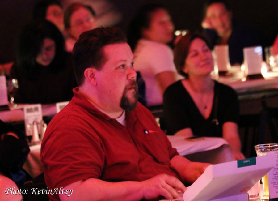 Photo Flash: Justin 'Squigs' Robertson Draws the Stars at Jim Caruso's Cast Party Image