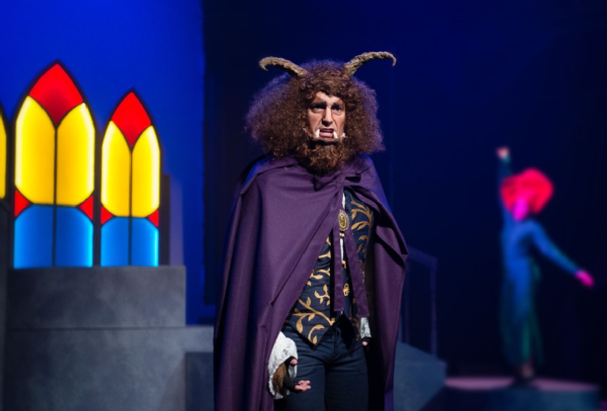 Time is running out for the Beast (TYLER MCKENNA*) in Berkeley Playhouse's production of Disney's Beauty and the Beast, directed by Kimberly Dooley. Performing at the Julia Morgan Theater now through December 23, 2016. Photo by Ben Krantz Studio. at 