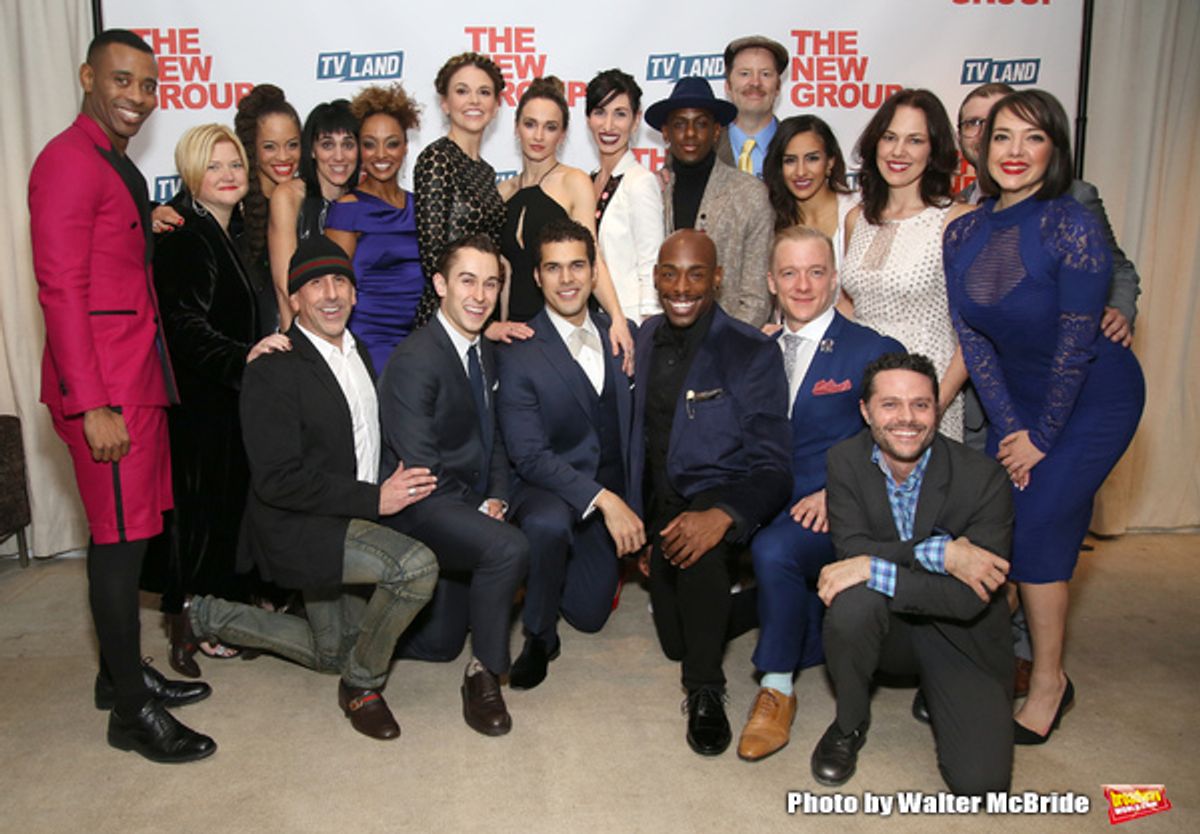 Sutton Foster with the cast and creative team  at 