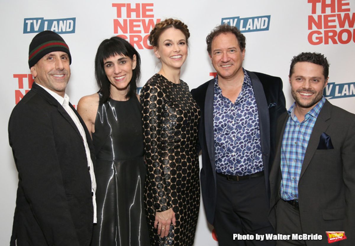 Scott Elliott, Leigh Silverman, Sutton Foster, Kevin McCollum and Joshua Bergasse  at 