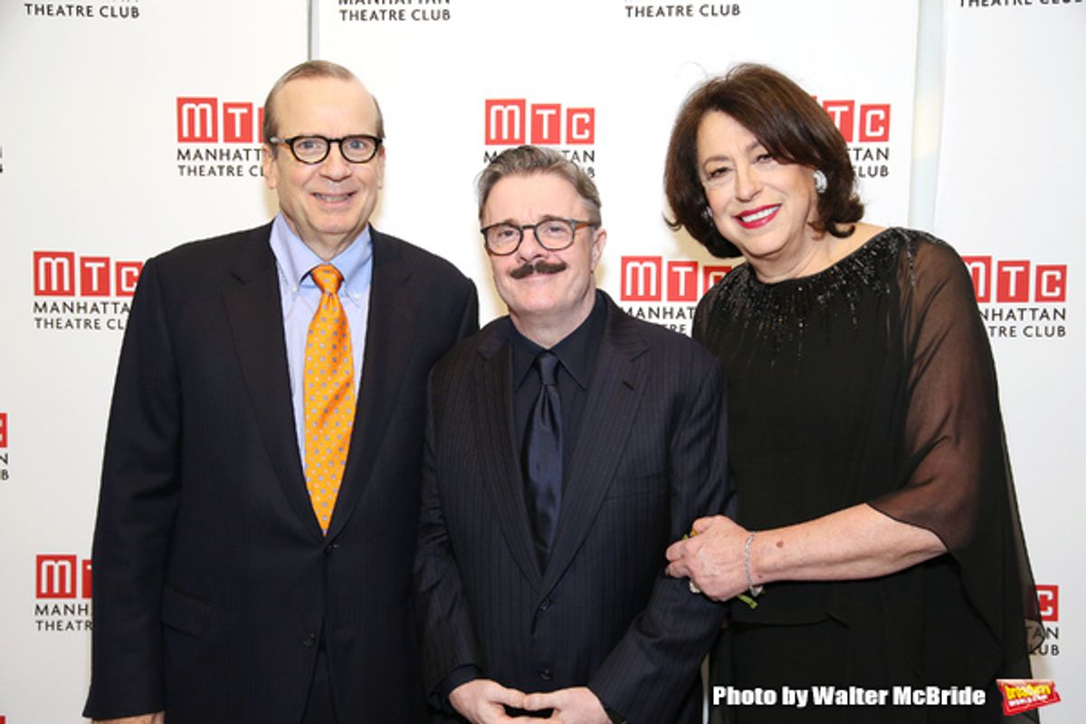Barry Grove, Nathan Lane and Lynne Meadow  at 
