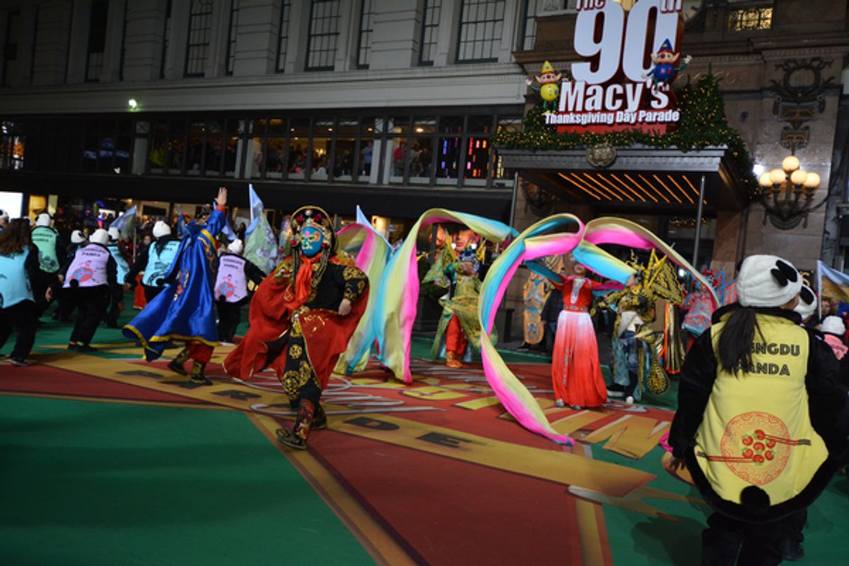 Chengdu Panda at Casts of HOLIDAY INN, PARAMOUR & More Rehearse for the Macy's Thanksgiving Day Parade!