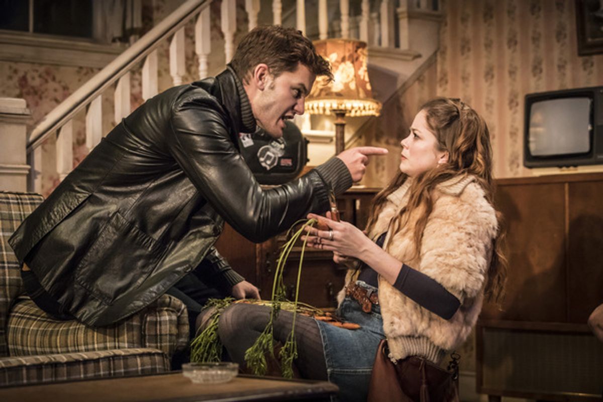 Jeremy Irvine and Charlotte Hope at 