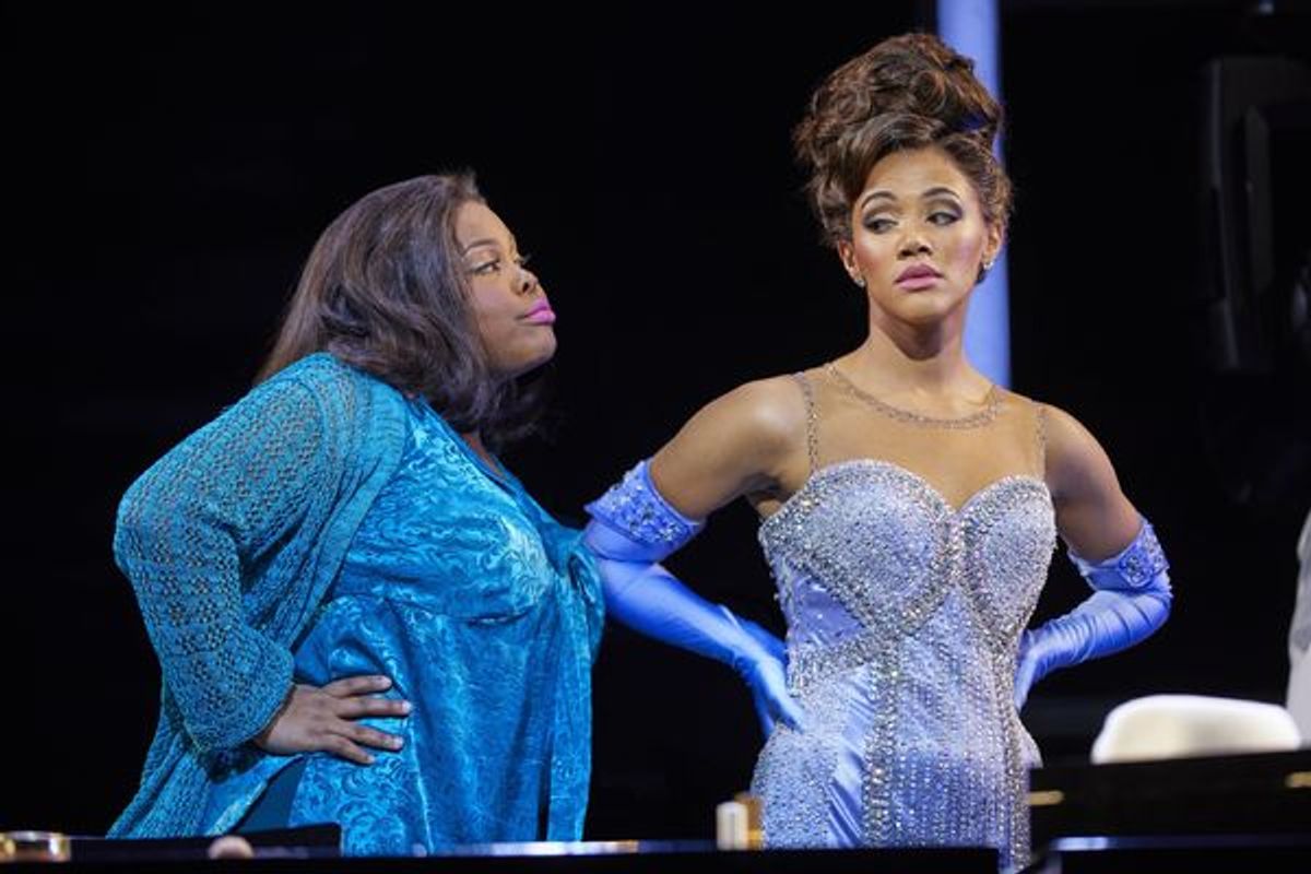 Amber Riley and Lily Frazier at 