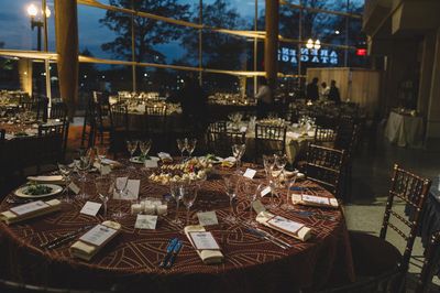 Tables are set for the sixth annual Military Thanksgiving at Arena Stage at the Mead  Photo