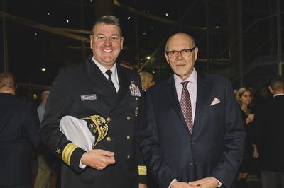 Rear Admiral Charles W. Rock and Arena Stage Executive Director Edgar Dobie Photo