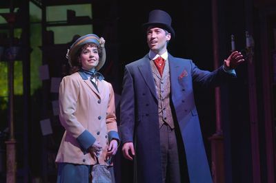 Jerusha Abbott (Hilary Maiberger) is shown the town by Jervis Pendleton (Derek Carley Photo