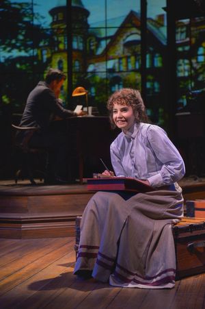 Jerusha Abbott (Hilary Maiberger) writes a letter to her mysterious benefactor (Derek Photo