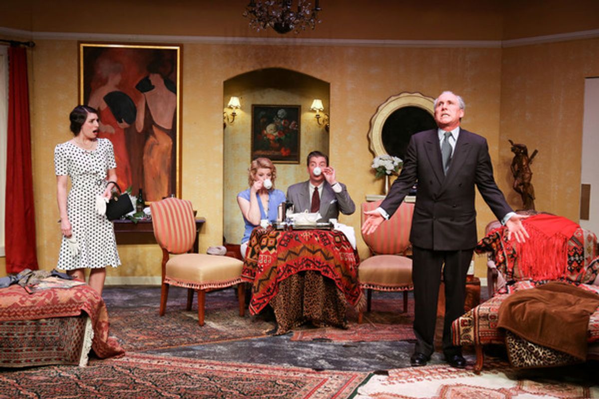 Anna Fagan as Sybil, Vicki Sosbe as Amanda, Jonathatan Jacobson as Elyot, and J. Scott Williams as Victor at 