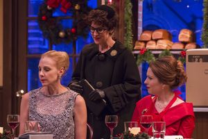 Actors Elizabeth Marshall Black, Christy Watkins and Katie Fridsma star in A. D. Players' nostalgic Christmas drama O Little Town of Bagels, Teacakes and Hamburger Buns, playing through December 23 at Houston's Grace Theater. @ BroadwayWorld Actors Elizabeth Marshall Black, Christy Watkins and Katie Fridsma star in A. D. Play Photo