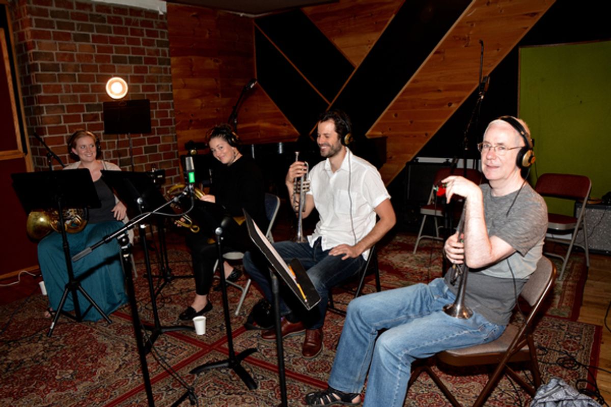 The Brass Section-Lowell Hershey (Trumpet), Nick Jemo (Trumpet), Shelagh Abate (French Horn) and Erin Paul (French Horn) at 