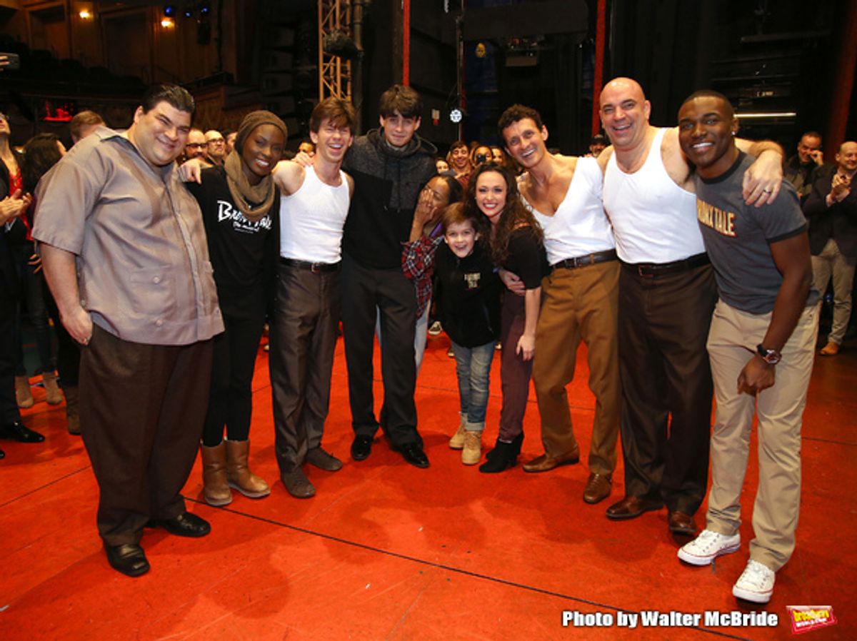 Bobby Conte Thornton with fellow Broadway debut cast members at 