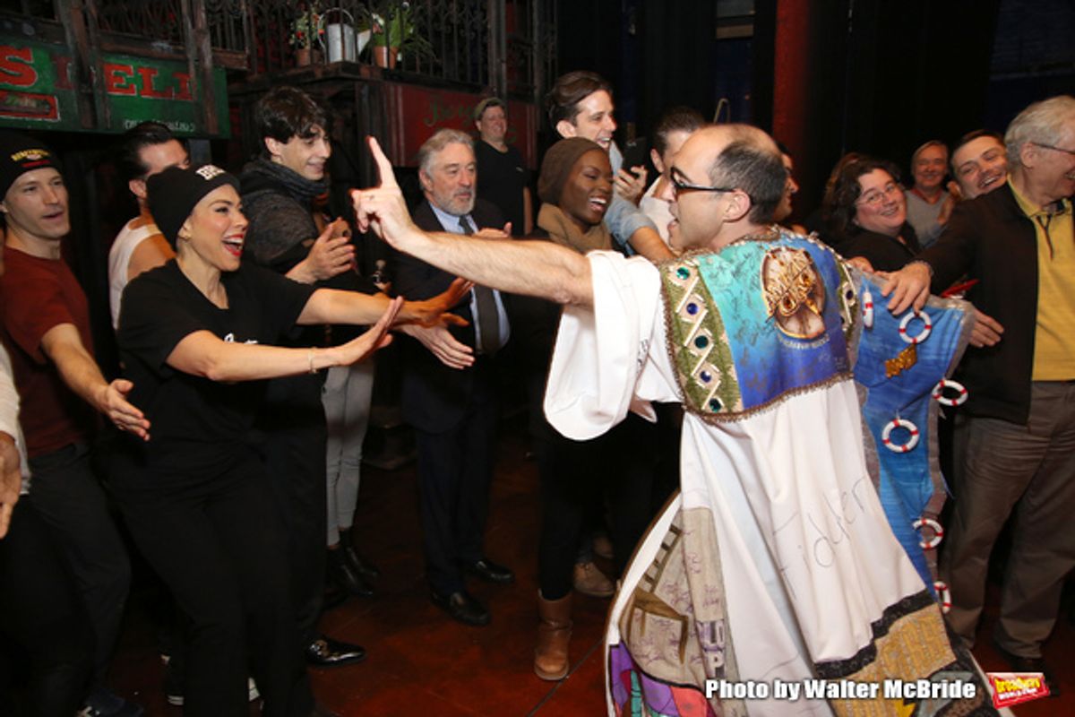 Jonathan Brody with Bobby Conte Thornton, Robert De Niro, Nick Cordero and cast  at 