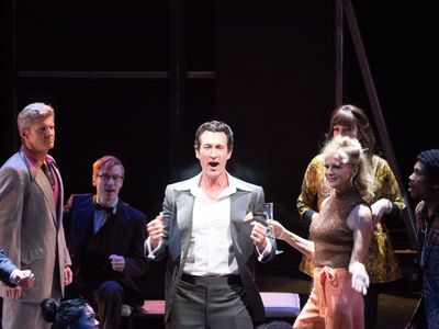 Brent Schindele, Kevin Patrick Doherty, Aaron Lazar, Sandy Bainum, and Eric B. Anthon Photo