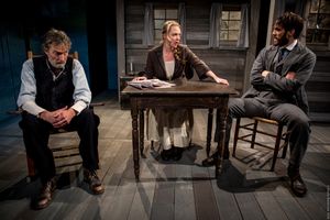 L to R: Therese Plaehn, Stephen D'Ambrose, and Ben Chase in ANNA CHRISTIE, directed by Peter Richards.Photo by Maria Baranova. @ BroadwayWorld L to R: Therese Plaehn, Stephen D'Ambrose, and Ben Chase in ANNA CHRISTIE, directed b Photo