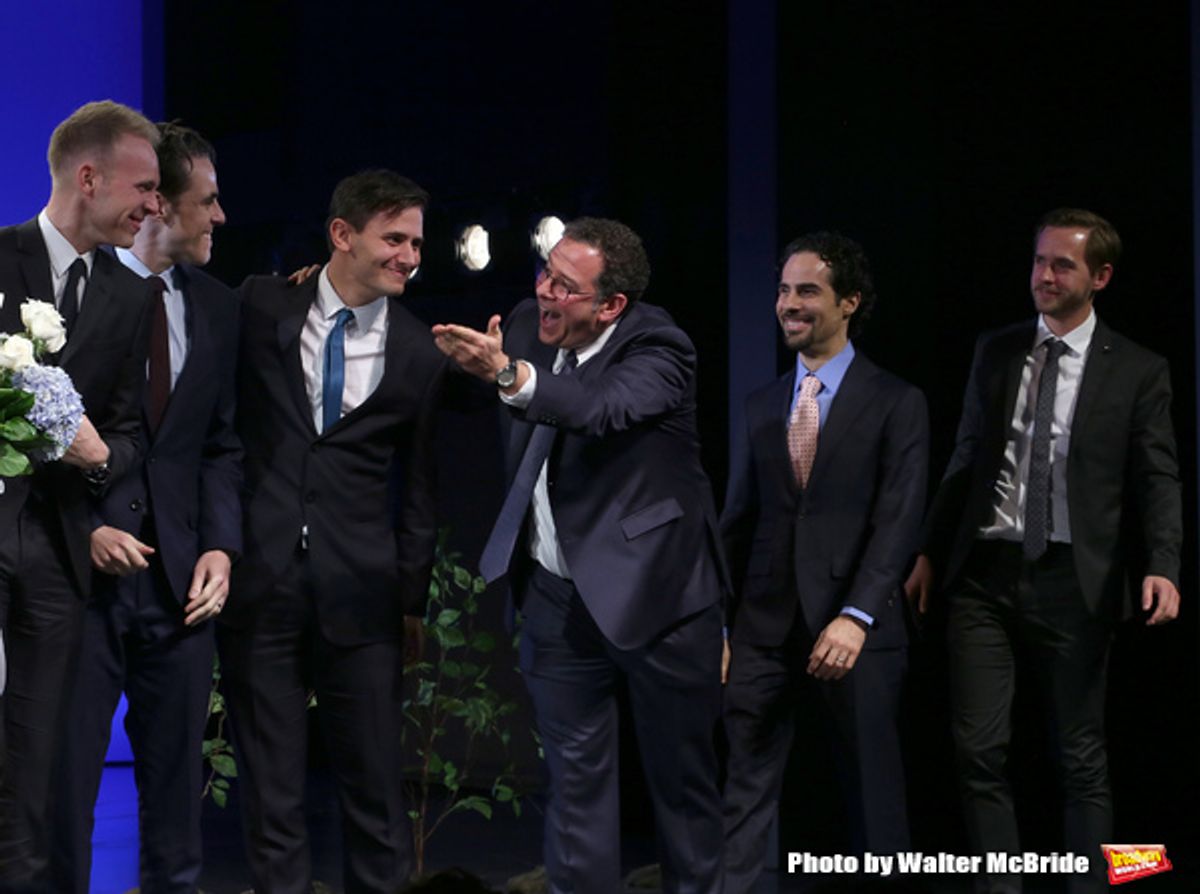 Justin Paul, Steven Levenson, Benj Pasek, Michael Greif, Alex Lacamoire and Danny Melford  at 
