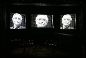 The Edward Albee Memorial at The August Wilson Theatre on December 6, 2016 in New York City. @ BroadwayWorld The Edward Albee Memorial at The August Wilson Theatre on December 6, 2016 in New Yor Photo