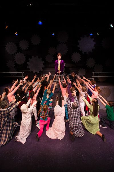 John Loughney and the Cast of Roald Dahl's Willy Wonka at NextStop Theatre. Photo by  Photo