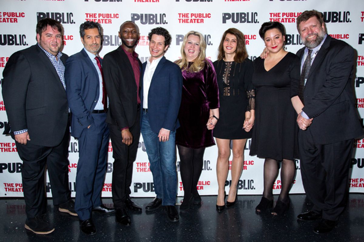 Marshall Heyman, Alfredo Narciso, Phillip James Brannon, Thomas Kail, Cheryl Strayed, Nia Vardalos, Natalie Wollams-Torres, Oskar Eustis at 