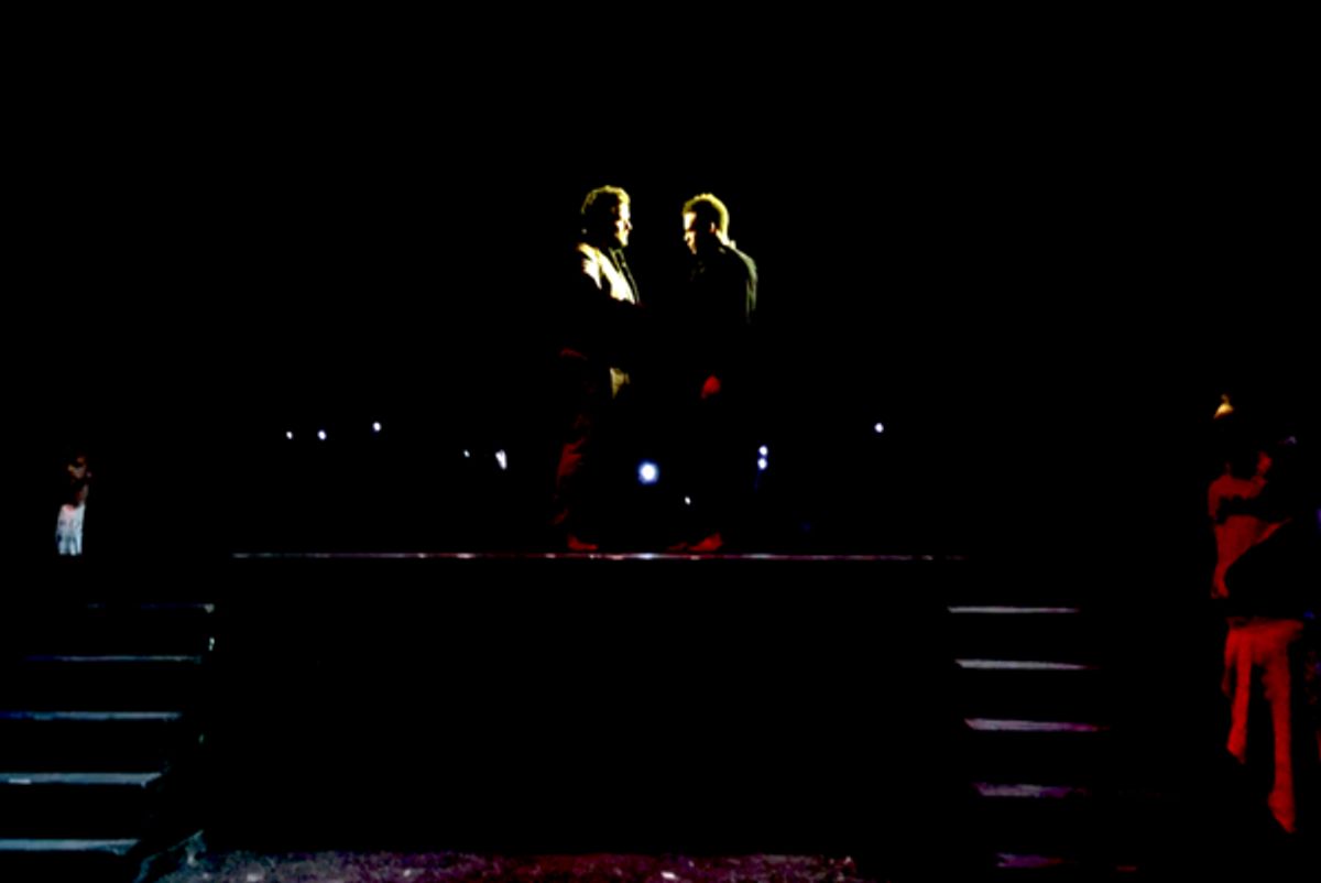 Kevin Goertzen (Traveler) and Cooper Howell (Johann Faustus) IN THE LIGHT workshop. at 