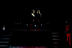 Kevin Goertzen (Traveler) and Cooper Howell (Johann Faustus) IN THE LIGHT workshop. Photo