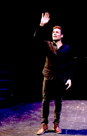 Cooper Howell (Johann Faustus) in workshop of IN THE LIGHT. Photo