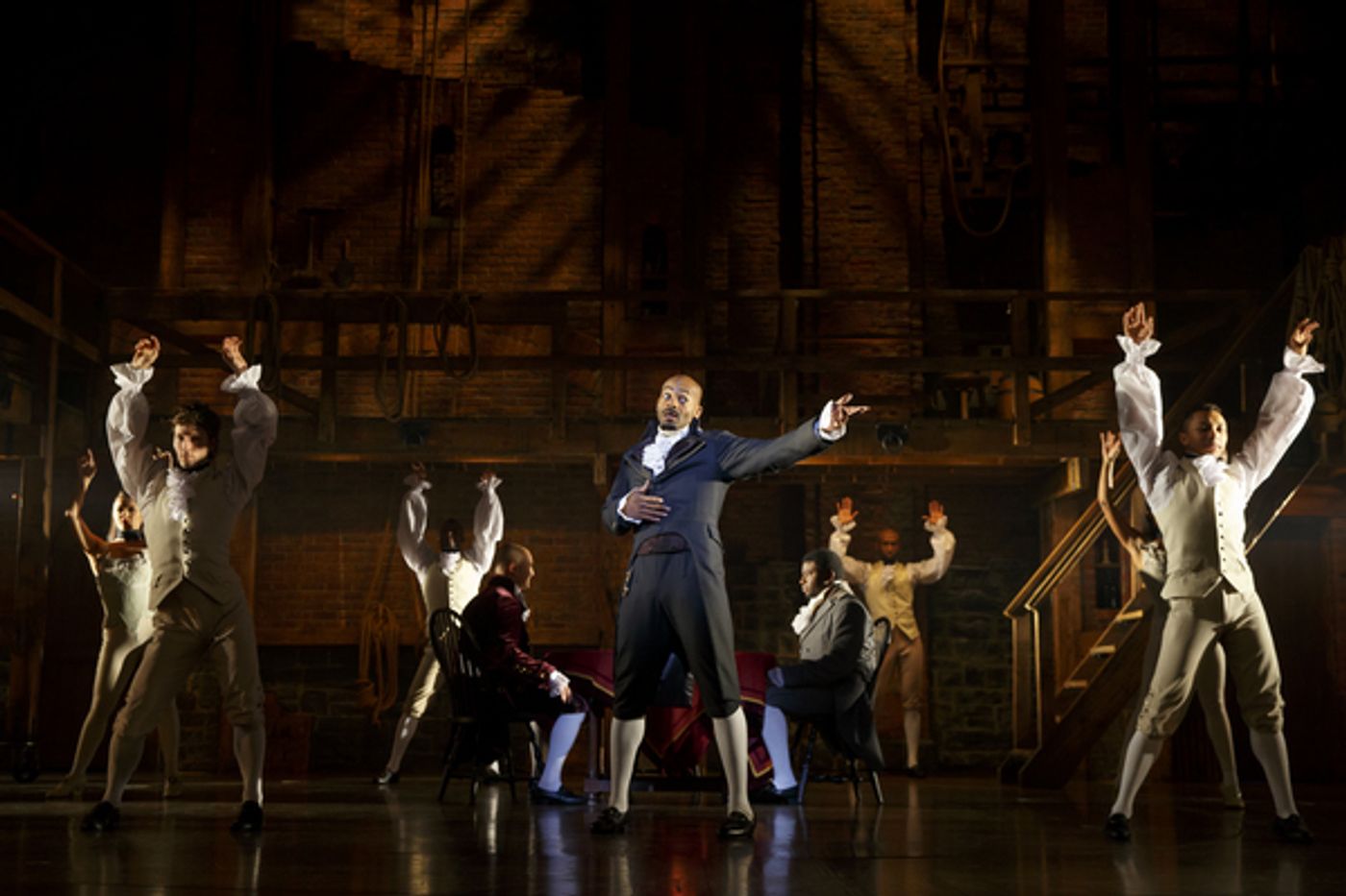 Photo Flash: Their Shot! First Look at Javier Munoz, Mandy Gonzalez, Brandon Victor Dixon and More in HAMILTON on Broadway  Image