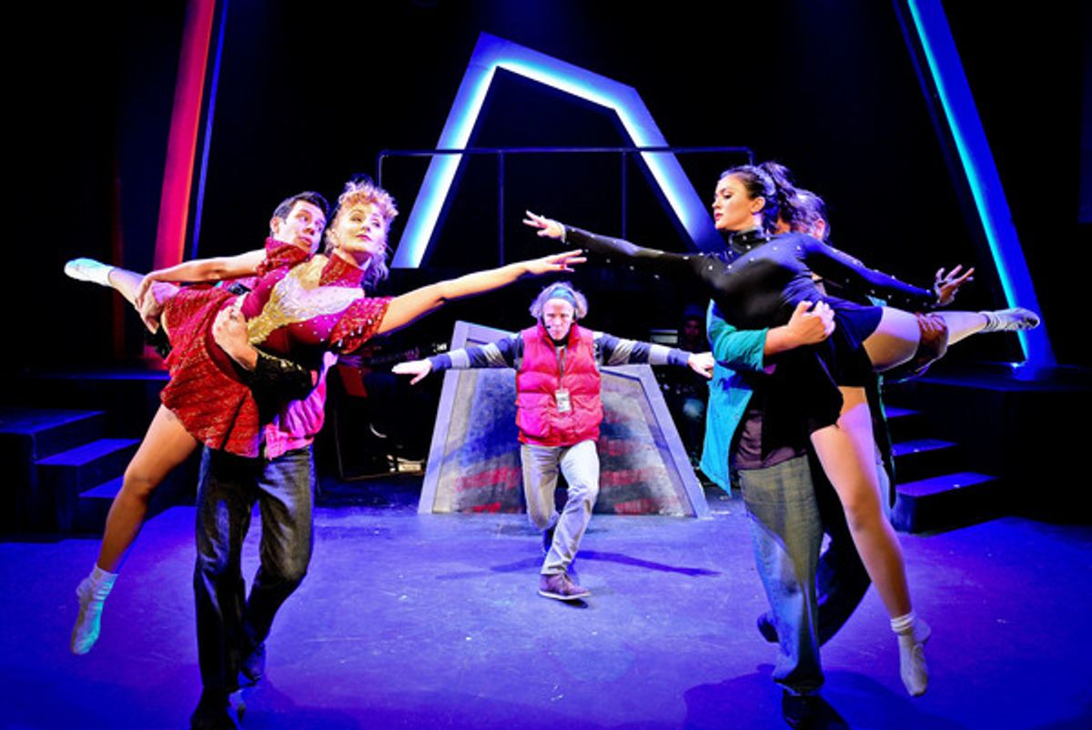 (left to right) Graham Hawley, Amanda Horvath, Caleb Baze, Courtney Mack and Vasily Deris in Underscore Theatre Companyâ€™s Chicago premiere of TONYA AND NANCY: THE ROCK OPERA. Photo by Evan Hanover. at 