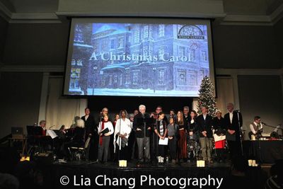 Tony Roberts as Ebenezer Scrooge and the full cast of A Christmas Carol with Garth Kr Photo