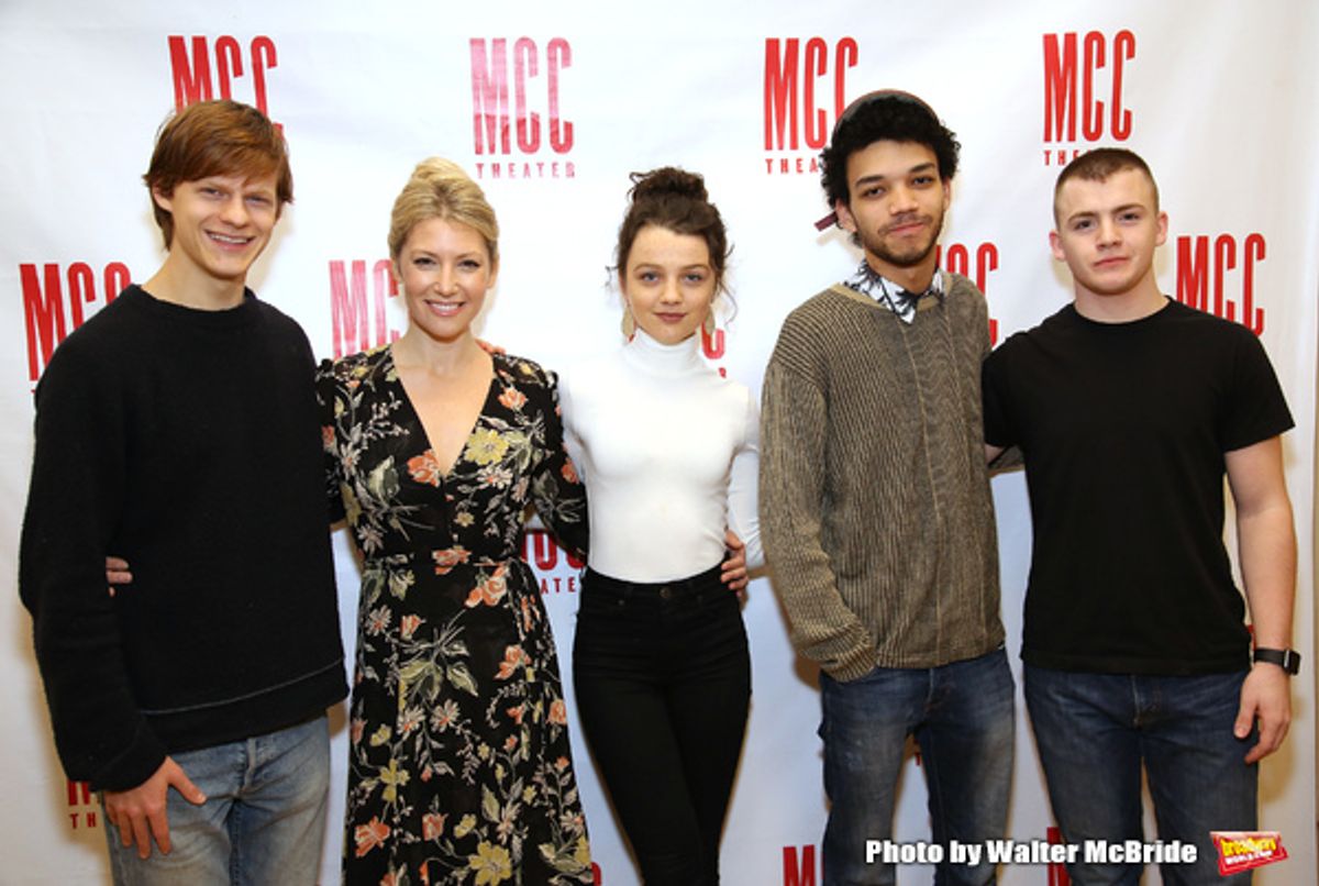 Lucas Hedges, Ari Graynor, Stefania Owen, Justice Smith and Jack DiFalco at 