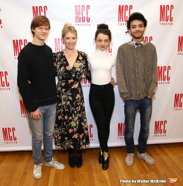 Lucas Hedges, Ari Graynor, Stefania Owen and Justice Smith  Photo