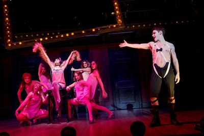 Andrea Goss as Sally Bowles, Randy Harrison as the Emcee and the 2016 National Tourin Photo