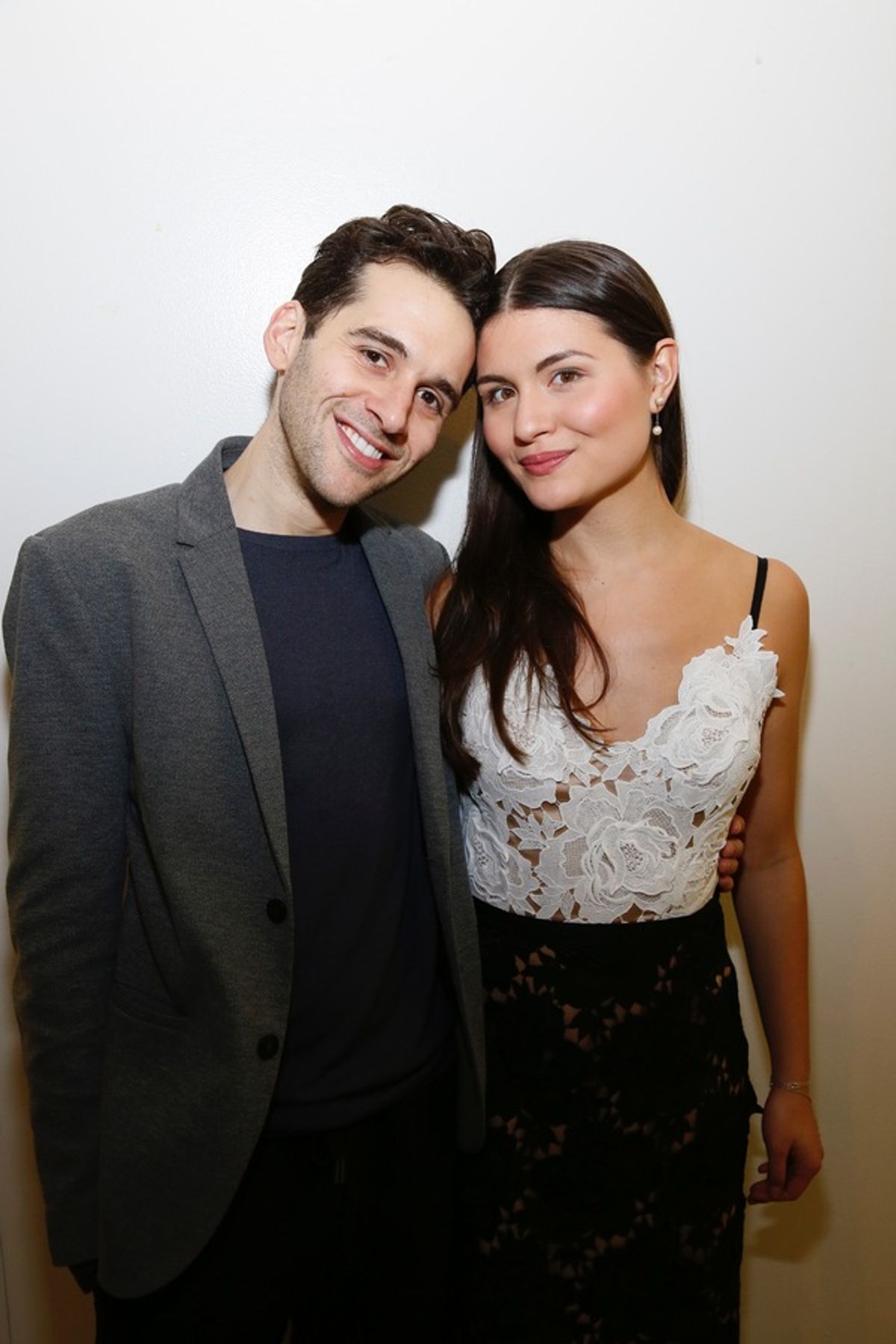 cast members Adam Chanler-Berat and Phillipa SooÂ pose backstage after the opening night performance of 'AmÃ©lie, A New Musical' at Center Theatre Group/Ahmanson Theatre on Friday, December 16, 2016, in Los Angeles, California. (Photo by Ryan Miller/Captu at 