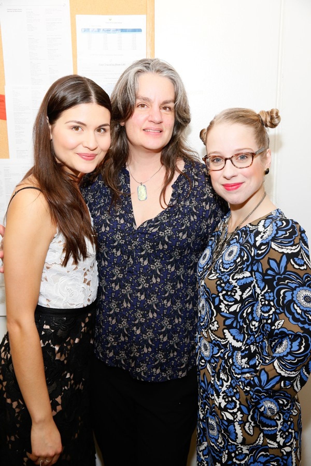 From left, cast member Phillipa Soo, director Pam MacKinnon and cast member Alyse Alan Louis pose backstage after the opening night performance of 'AmÃ©lie, A New Musical' at Center Theatre Group/Ahmanson Theatre on Friday, December 16, 2016, in Los Angel at 