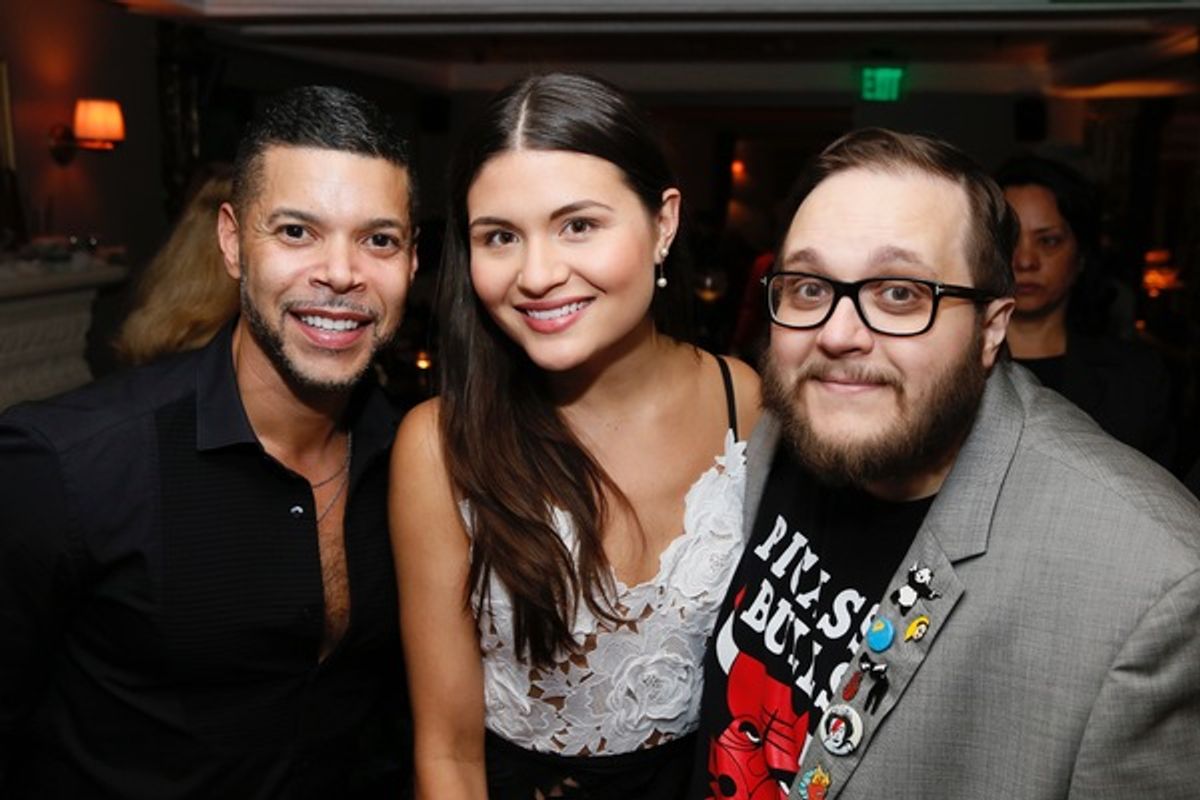 From left, actor Wilson Cruz and cast members Phillipa SooÂ and Randy Blair pose at the party after the opening night performance of 'AmÃ©lie, A New Musical' at Center Theatre Group/Ahmanson Theatre on Friday, December 16, 2016, in Los Angeles, California at 