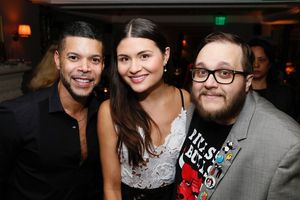 From left, actor Wilson Cruz and cast members Phillipa Soo and Randy Blair pose at the party after the opening night performance of "Amélie, A New Musical" at Center Theatre Group/Ahmanson Theatre on Friday, December 16, 2016, in Los Angeles, California @ BroadwayWorld From left, actor Wilson Cruz and cast members Phillipa Soo and Randy Blair pose at Photo