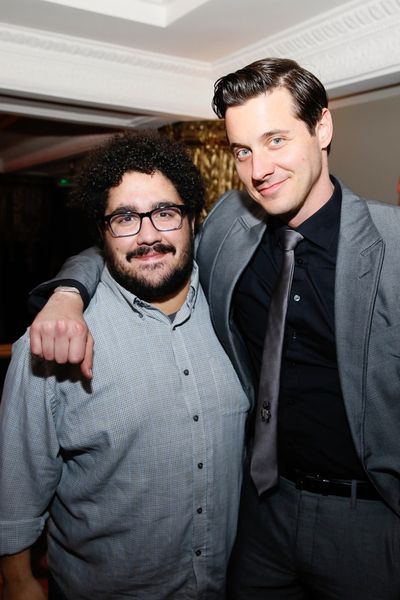 From left, cast members David Andino and Heath Calvert pose at the party after the op Photo