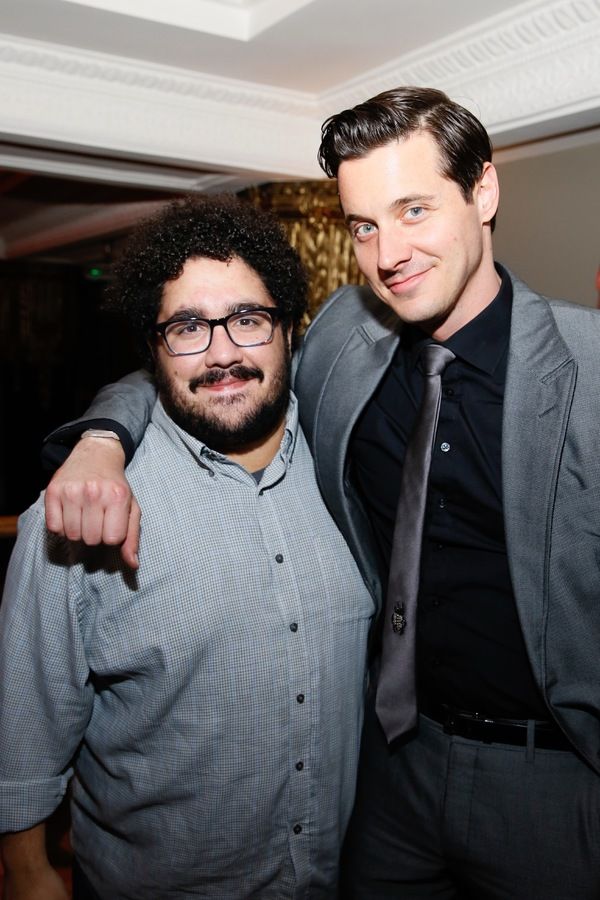 From left, cast members David Andino and Heath Calvert pose at the party after the op Photo