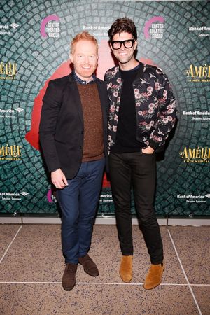 From left, actor Jesse Tyler Ferguson and husband Justin Mikita arrive for the opening night performance of "Amélie, A New Musical" at Center Theatre Group/Ahmanson Theatre on Friday, December 16, 2016, in Los Angeles, California. (Photo by Ryan Miller/C @ BroadwayWorld From left, actor Jesse Tyler Ferguson and husband Justin Mikita arrive for the openin Photo