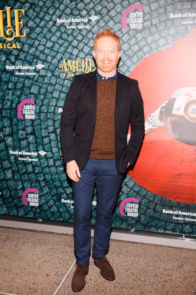 Actor Jesse Tyler Ferguson arrives for the opening night performance of "AmÃ©lie, A Photo