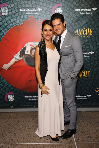 Actors Sabina Zuniga Varela and Miles Gaston Villanueva arrive for the opening night  Photo