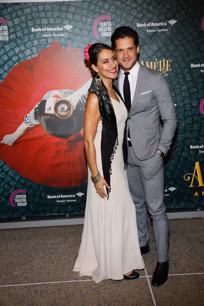 Actors Sabina Zuniga Varela and Miles Gaston Villanueva arrive for the opening night  Photo