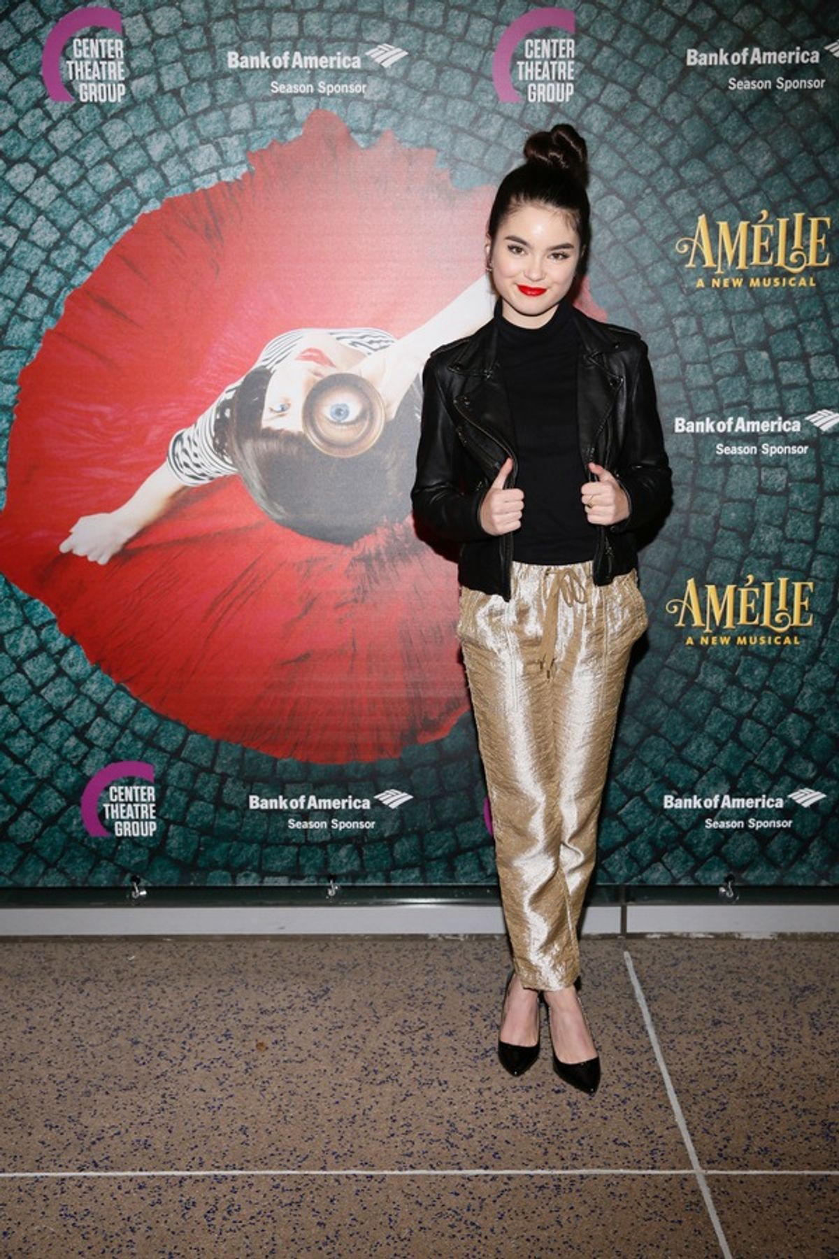 Actor Landry Bender arrives for the opening night performance of 'AmÃ©lie, A New Musical' at Center Theatre Group/Ahmanson Theatre on Friday, December 16, 2016, in Los Angeles, California. (Photo by Ryan Miller/Capture Imaging) at 