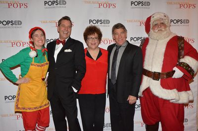 Steven Reineke, Judith Clurman, Stephen Schwartz with Santa Claus and his Elf Photo
