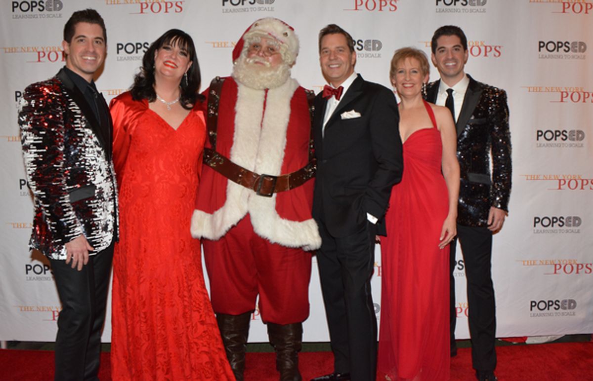 Will Nunziata, Ann Hampton Callaway, Santa Claus, Steven Reineke, Liz Callaway and Anthony Nunziata at 
