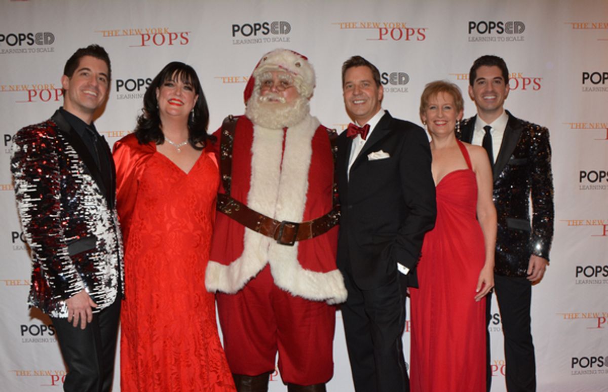 Will Nunziata, Ann Hampton Callaway, Santa Claus, Steven Reineke, Liz Callaway and Anthony Nunziata at 