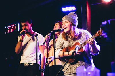 Esteban Carmona, Brittany Dorazio and Kirsten Heibert of The Happy Harmony Movement Photo